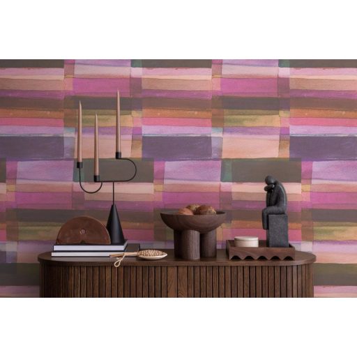 Festői egyben kortárs! A művész akvarell álma színátmenetes design rózsaszín lila barack és földszín tónusok tapéta