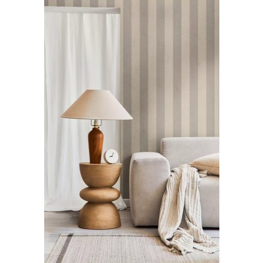 Elegáns és klasszikus csíkos minta modern strukturált háttéren bézs és szürke tónus tapéta