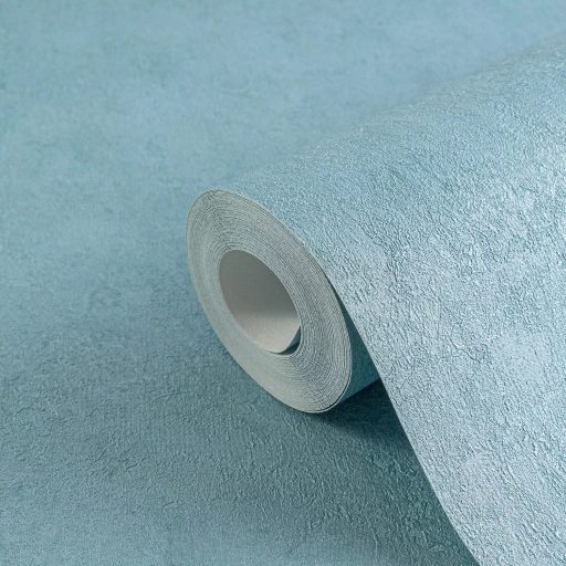 Enyhén texturált egyszínű finom vakolatminta kék/világoskék tónus tapéta