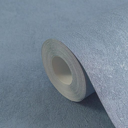 Enyhén texturált egyszínű finom vakolatminta kék/szürkéskék tónus tapéta