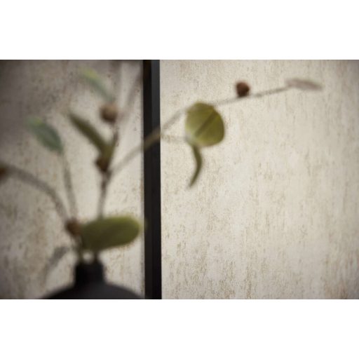 Vakolt fal hatású patinás koptatott felületű vintage struktúrminta krém lágy bézs és bézsarany tónus fémes hatás tapéta