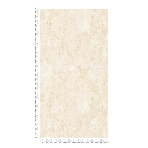 Vakolt fal hatású patinás koptatott felületű vintage struktúrminta krém/krémfehér bézs és bézsarany tónus fémes hatás tapéta