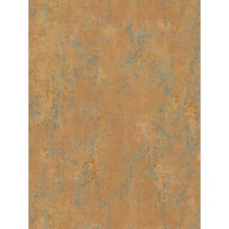   Vakolt fal hatású patinás koptatott felületű vintage struktúrminta terrakotta és ezüstös szürke/türkiz tónus fémes hatás tapéta