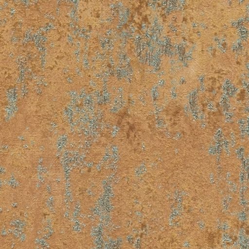 Vakolt fal hatású patinás koptatott felületű vintage struktúrminta terrakotta és ezüstös szürke/türkiz tónus fémes hatás tapéta