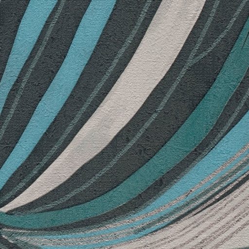 Kortárs organikus design - Absztrakt színes levélminta türkiz szürke kék és ezüst tónus fémes hatás tapéta