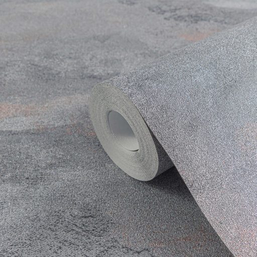 Légies álomszerű és festői felhőmintázat impresszionista stílusjegyekkkel szürke finom terrakotta/rozsdavörös és ezüst fémes hatás tapéta