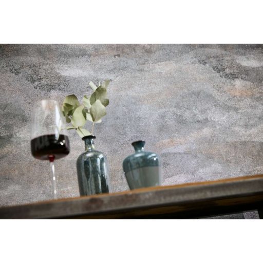 Légies álomszerű és festői felhőmintázat impresszionista stílusjegyekkkel szürke finom terrakotta/rozsdavörös és ezüst fémes hatás tapéta