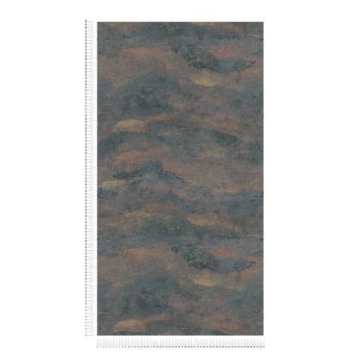 Légies álomszerű és festői felhőmintázat impresszionista stílusjegyekkkel szürke türkiz terrakotta és arany tónus fémes hatás tapéta