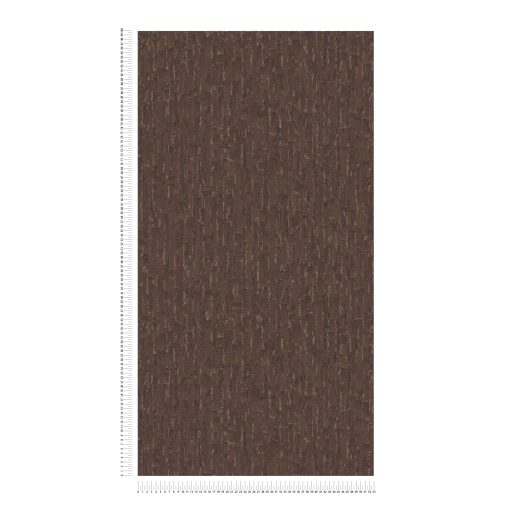 Függőleges vonalak törésével kialakított texturált absztrakt minta mély csokoládébarna és sötétszürke tónus fémes hatás tapéta