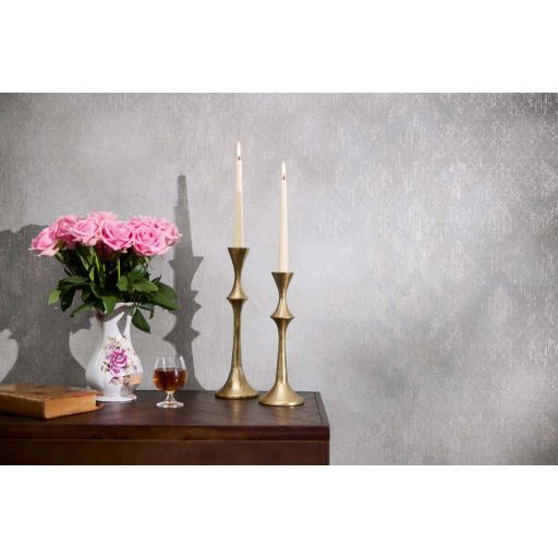 Koptatott vintage hatású klasszikus barokk minta modern átiratban világosszürke és ezüst/fehérezüst tónus fémes hatás tapéta