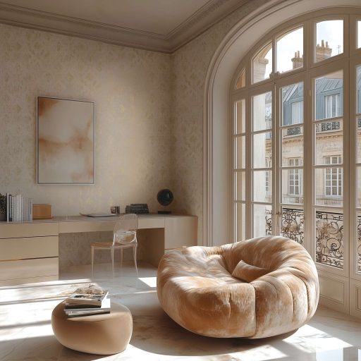 Koptatott vintage hatású klasszikus barokk minta modern átiratban krémfehér és halvány arany tónus fémes hatás tapéta