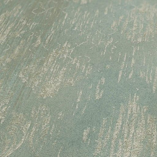 Koptatott vintage hatású klasszikus barokk minta modern átiratban menta pasztellzöld és krémfehér tónus fémes hatás tapéta