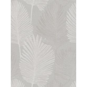   Természetes elegancia - légies stilizált pálmalevél motívum krémszürke szürke és ezüstös-szürke tónus finom fény tapéta