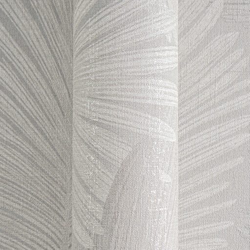 Természetes elegancia - légies stilizált pálmalevél motívum krémszürke szürke és ezüstös-szürke tónus finom fény tapéta