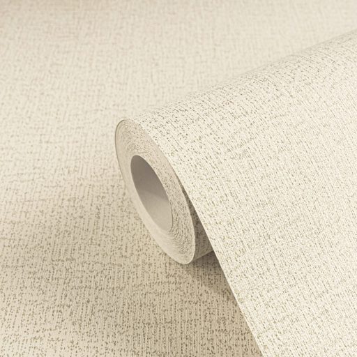 Mediterrán elegancia arany szálakkal szőtt texturált felülettel krémfehér és aranybarna/arany tónus fémes hatás tapéta