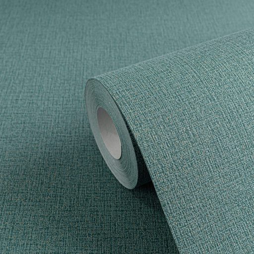 Mediterrán elegancia ezüst szálakkal szőtt texturált felülettel mélytengeri petrolzöld/kékeszöld és ezüst tónus fémes hatás tapéta