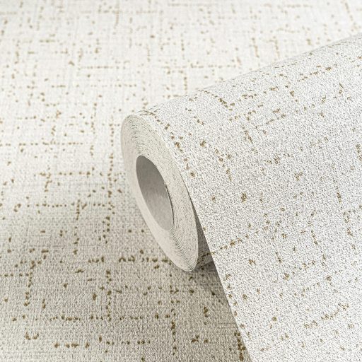 Apró szemcsés texturált egyszínű minta finom fénnyel világos krémes-szürke és arany/bézsarany tónus tapéta