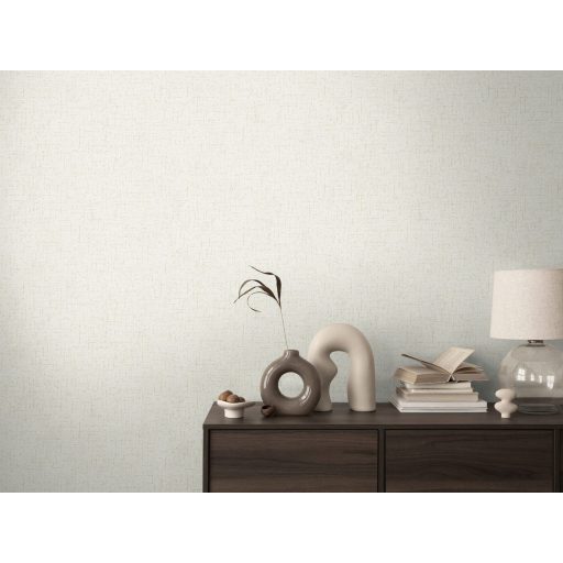 Apró szemcsés texturált egyszínű minta finom fénnyel világos krémes-szürke és arany/bézsarany tónus tapéta