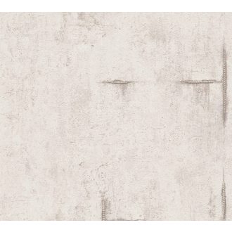   Az ipari sikk nagyágyúja! Kopott betonhatású minta varratnyomokkal törtfehér krém/krémszürke és világosszürke tónus tapéta