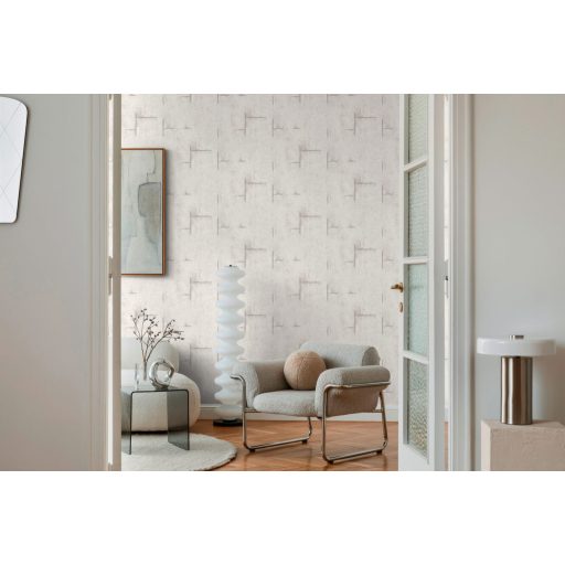 Az ipari sikk nagyágyúja! Kopott betonhatású minta varratnyomokkal törtfehér krém/krémszürke és világosszürke tónus tapéta