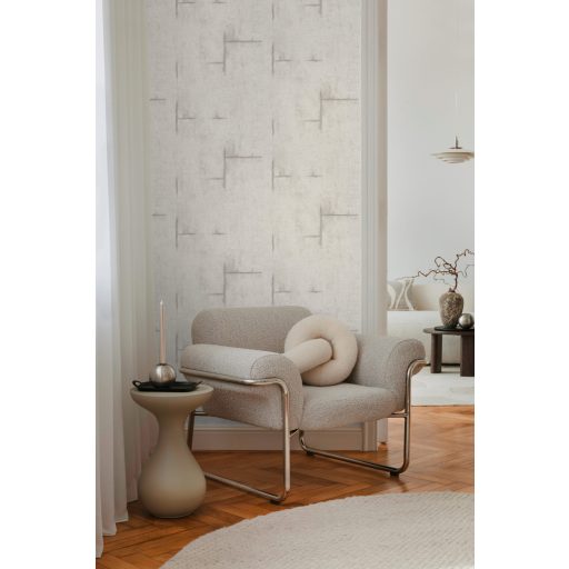 Az ipari sikk nagyágyúja! Kopott betonhatású minta varratnyomokkal törtfehér krém/krémszürke és világosszürke tónus tapéta