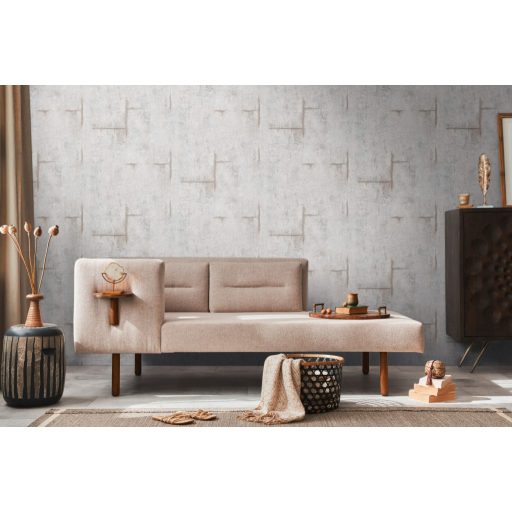 Az ipari sikk nagyágyúja! Kopott betonhatású minta varratnyomokkal szürke szürkésbézs és szürkésbarna tónus tapéta