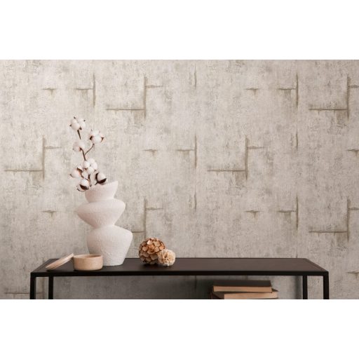 Az ipari sikk nagyágyúja! Kopott betonhatású minta varratnyomokkal szürkésbarna és grafitszürke tónus tapéta