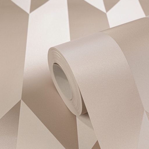 Geometrikus chevron minta kecses függőleges vonulata lágy bézs és krémszín tónus finom mintafény tapéta