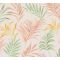 Egzotikus pasztell álom! Trópusi levelek akvarell mintája krémfehér barack rózsaszín sárga és mentazöld tónus finom fémes hatás tapéta