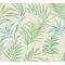 Egzotikus pasztell álom! Trópusi levelek akvarell mintája krémfehér lime menta és türkiz tónus finom fémes hatás tapéta