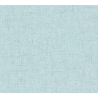   Keresztbe futó (ecset) vonásokkal kialakított lenvászon minta türkiz-aqua tónus tapéta