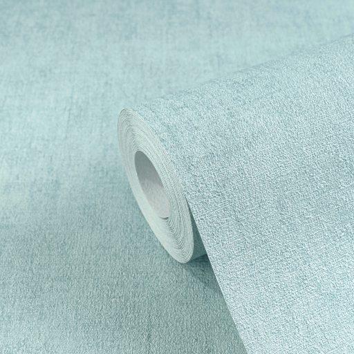 Keresztbe futó (ecset) vonásokkal kialakított lenvászon minta türkiz-aqua tónus tapéta