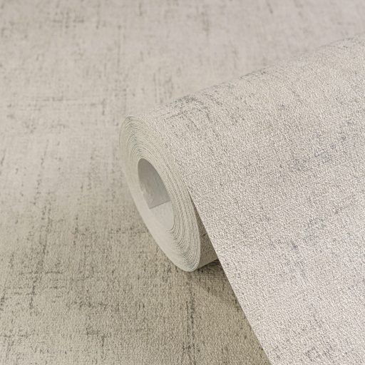 Keresztbe futó (ecset) vonásokkal kialakított lenvászon minta meleg szürkésbézs tónus tapéta