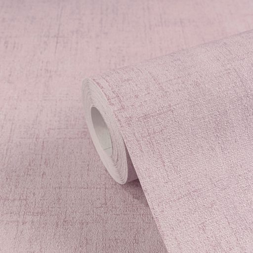 Keresztbe futó (ecset) vonásokkal kialakított lenvászon minta lágy rózsaszín és egy csipetnyi lia tónus tapéta