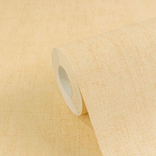 Keresztbe futó (ecset) vonásokkal kialakított lenvászon minta sárga/vaníliasárga tónus tapéta