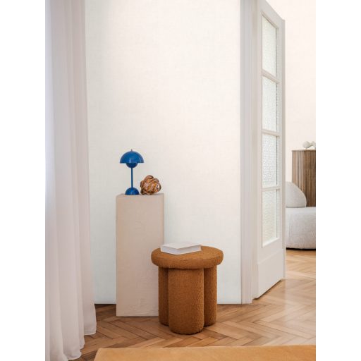 Keresztbe futó (ecset) vonásokkal kialakított lenvászon minta fehér/törtfehér tónus tapéta