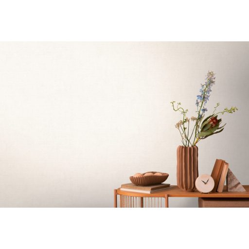 Keresztbe futó (ecset) vonásokkal kialakított lenvászon minta fehér/törtfehér tónus tapéta