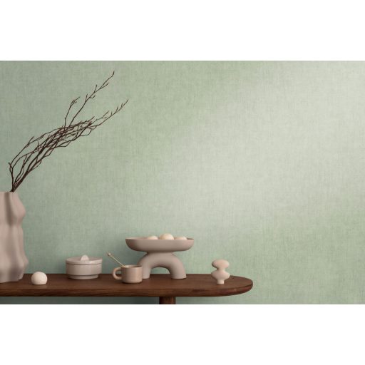 Keresztbe futó (ecset) vonásokkal kialakított lenvászon minta halvány kékeszöld/menta tónus tapéta