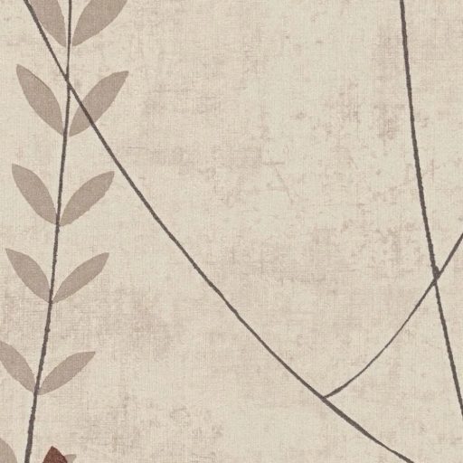 A természet költőisége - nemes és letisztult levélmotívum krém bézs karamell fehér és bordó tónus tapéta