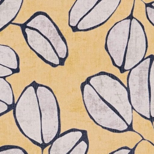 Természetrajz tankönyv a botanika szerelmeseinek - eukaliptusz levelek mintája napsárga szürke és antracit tónus tapéta