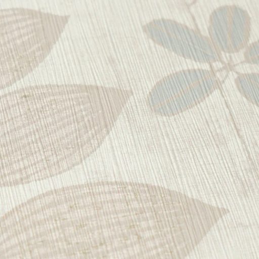 Stilizált botanikai minta páfrányokkal bogyós ágakkal és szívalakú levelekkel krémfehér mogyoróbarna acélkék és grafitszürke tónus tapéta