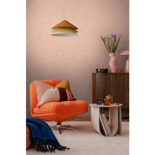 Antik pergamen vagy finoman koptatott mészkő? Mesteri mélységű beton minta érett púderes- barack tónus tapéta