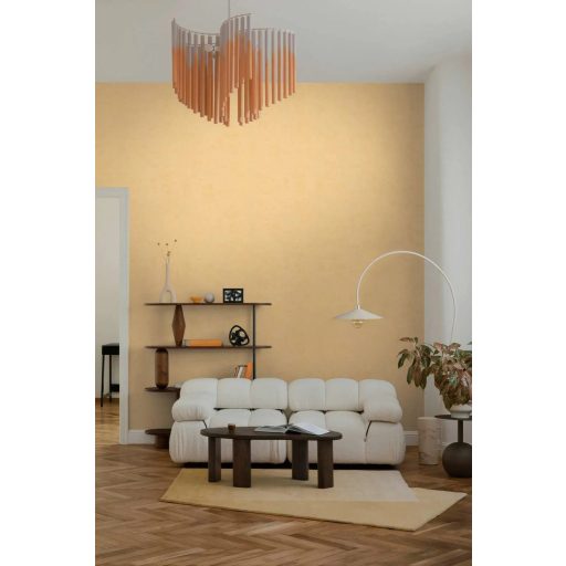 Antik pergamen vagy finoman koptatott mészkő? Mesteri mélységű beton minta meleg aranysárga és vaníliakrém tónus tapéta