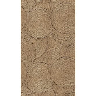   A vizuális meditáció fonott "temploma" - monumentális 3D juta/kötél mintázat meleg homokszín és mély mogyoróbarna tónus falpanel