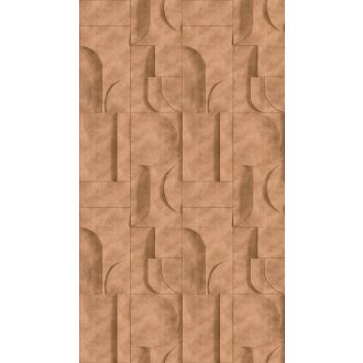   Art deco Homlokzat?! Ívek félkörök hasábok geometrikus 3D minta agyagbarna terrakotta és sötétbarna tónus falpanel