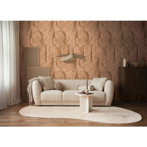 Art deco Homlokzat?! Ívek félkörök hasábok geometrikus 3D minta agyagbarna terrakotta és sötétbarna tónus falpanel