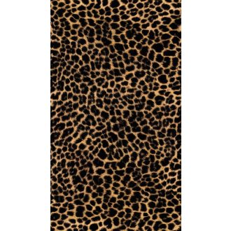   Aprólékosan kidolgozott fotorealisztikus leopárd mintázat mély fekete és mézszín-karamell/borostyán-arany tónus falpanel