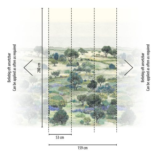 Provence békéje és derűje kies vadvirágos cserjés fás panorámán törtfehér zsálya-olaj és mohazöld pávakék levendula homok és sárga falpanel