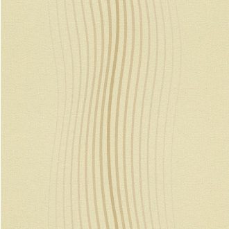   Lebegő eleganciát sugárzó grafikus hullámminta pasztell citromsárga és vilagosbarna tónus tapéta