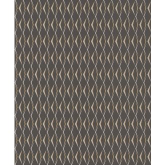   Rasch Cato 800715 Ipari design Nemes 3D rombuszminta antracit világos szürke arany lakk csillogás tapéta